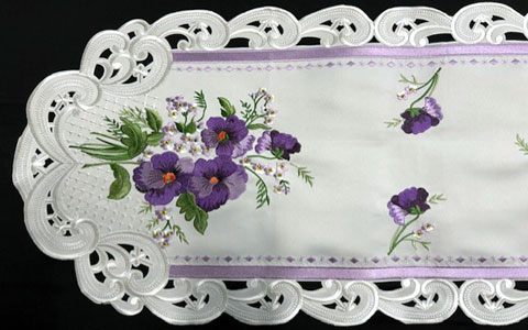 Purple Pansy table runner
